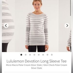 Lululemon Striped Devotion Long Sleeve